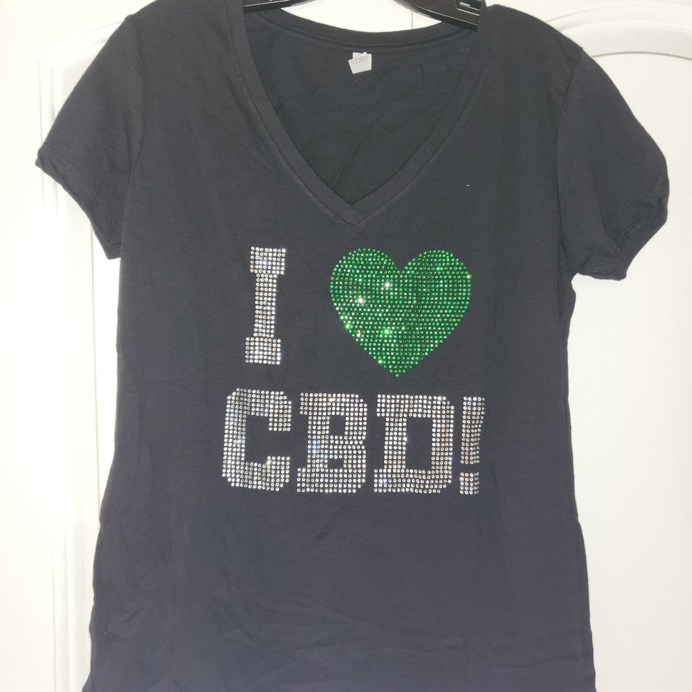 Custom made women's Rhinestone V-neck T-shirts